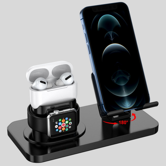 3 in 1 Desktop Phone Charge Dock Holder For AirPods 1/2 Pro Apple Watch Stand For iPhone 12 11 XS Max iPad Android Phone Tablet