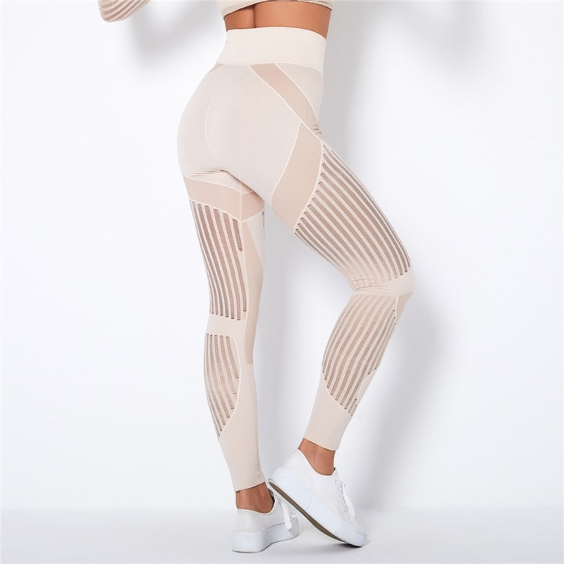 Seamless Leggings High Waist Winter Clothes Women Pants Women Yoga Gym Leggings Women Sport Leggings Workout Leggings With Mesh