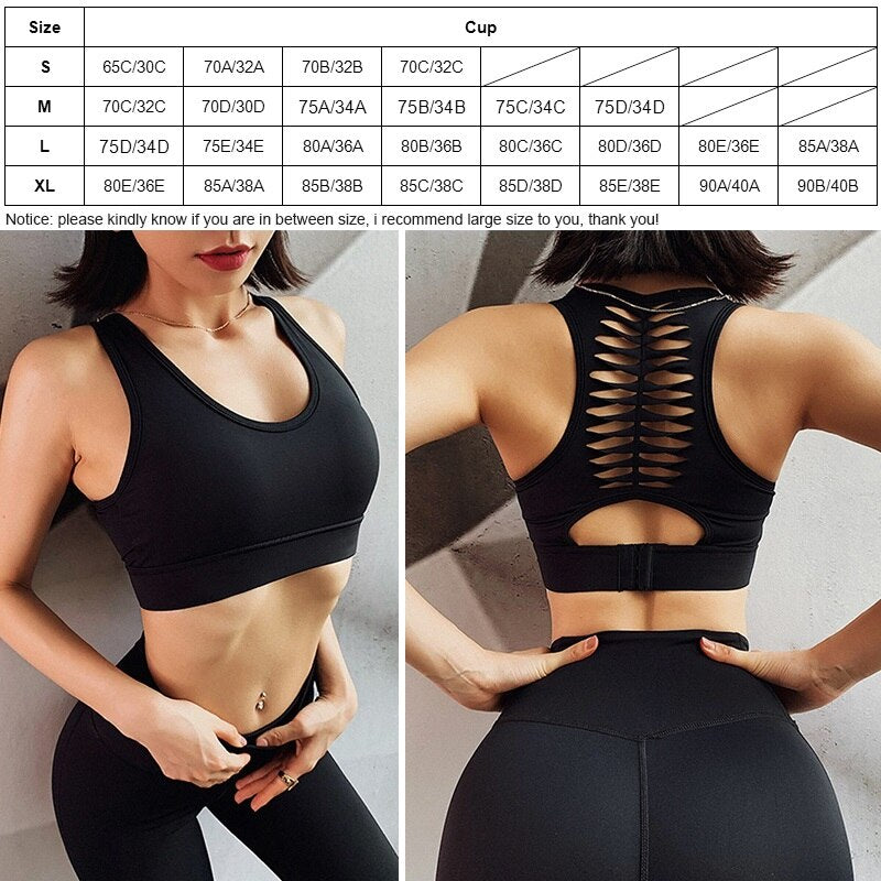 Cloud Hide Sexy Back Sports Bra Women Yoga Crop Top  Push Up Fitness Underwear Bras Athletic Vest Shirt Sport Running Sportswear