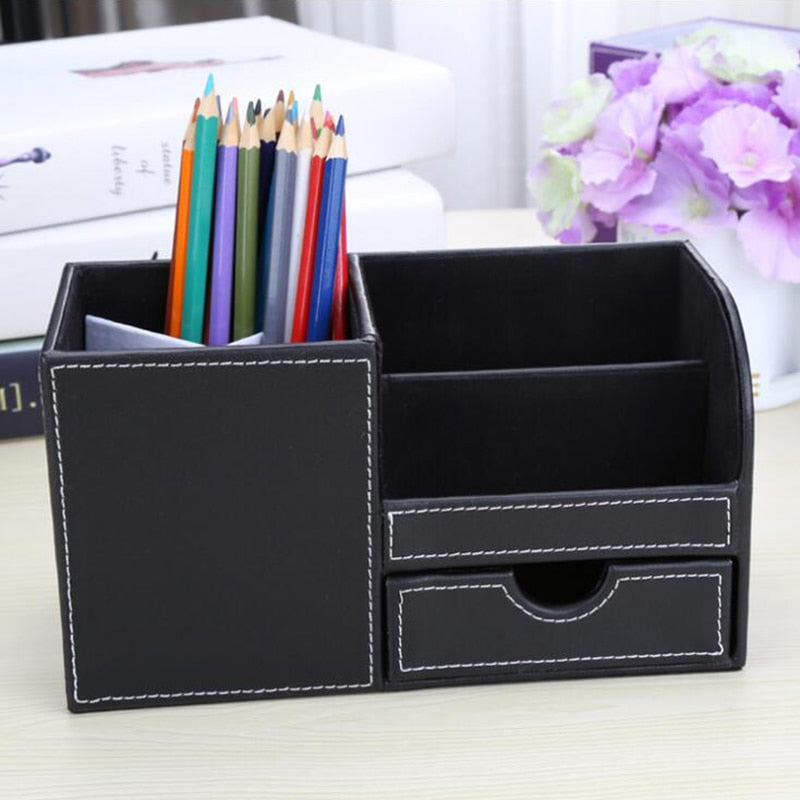 Basupply 1Pc Desktop Pen Holder Stationery Holder Pencil Cosmetics Organizer for Desk Office School Storage Case Accessories