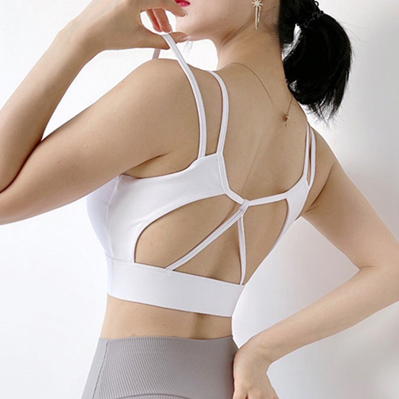 Cloud Hide Sexy Back Sports Bra Women Yoga Crop Top  Push Up Fitness Underwear Bras Athletic Vest Shirt Sport Running Sportswear