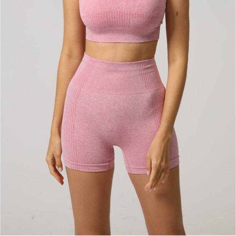 New style High waist seamless leggings gym shorts fitness yoga short scrunch sports yoga shorts spandex pink short pants