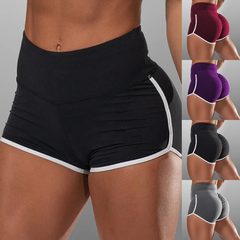 New Summer Sport Shorts Women High Waist Elasticated Seamless Fitness Leggings Push Up Gym Training Gym Tights Pocket Short